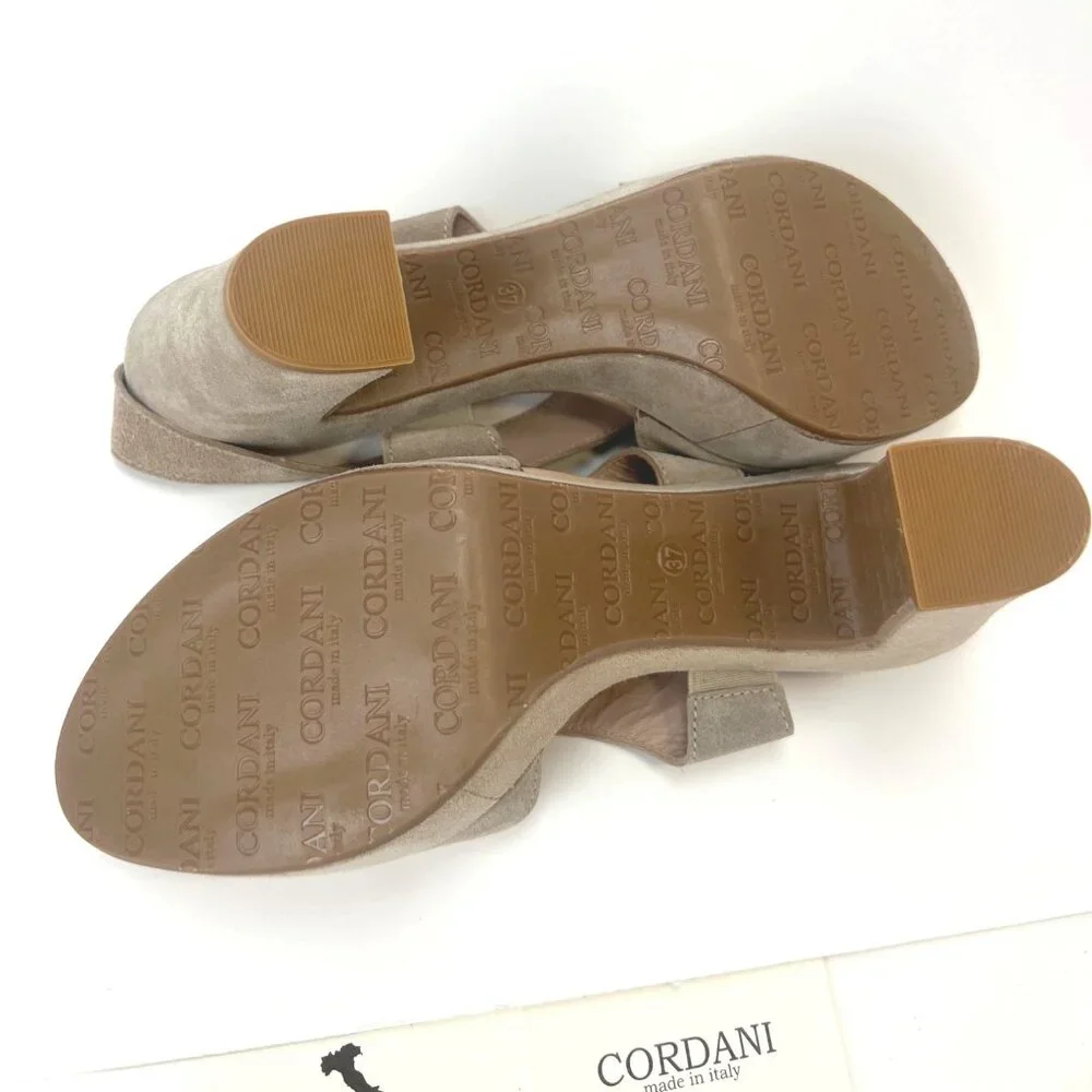 Cordani Taylin Suede Sandals Heeled Women Straps Platform Shoes Size 37 US6.5